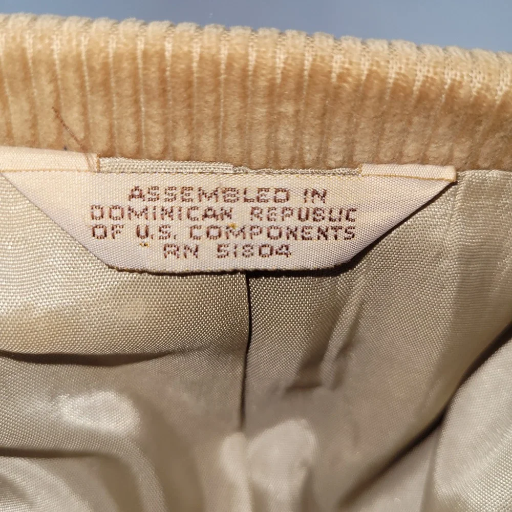 Vintage Mens Corduroy Blazer Camel‎ Sport Coat 44R Brown Elbow Patches Burdines